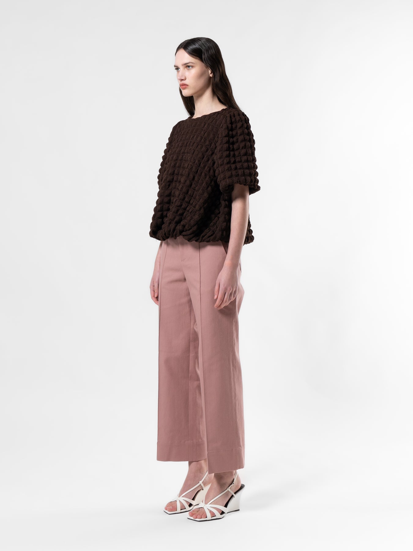 Brown Bubble Blouse