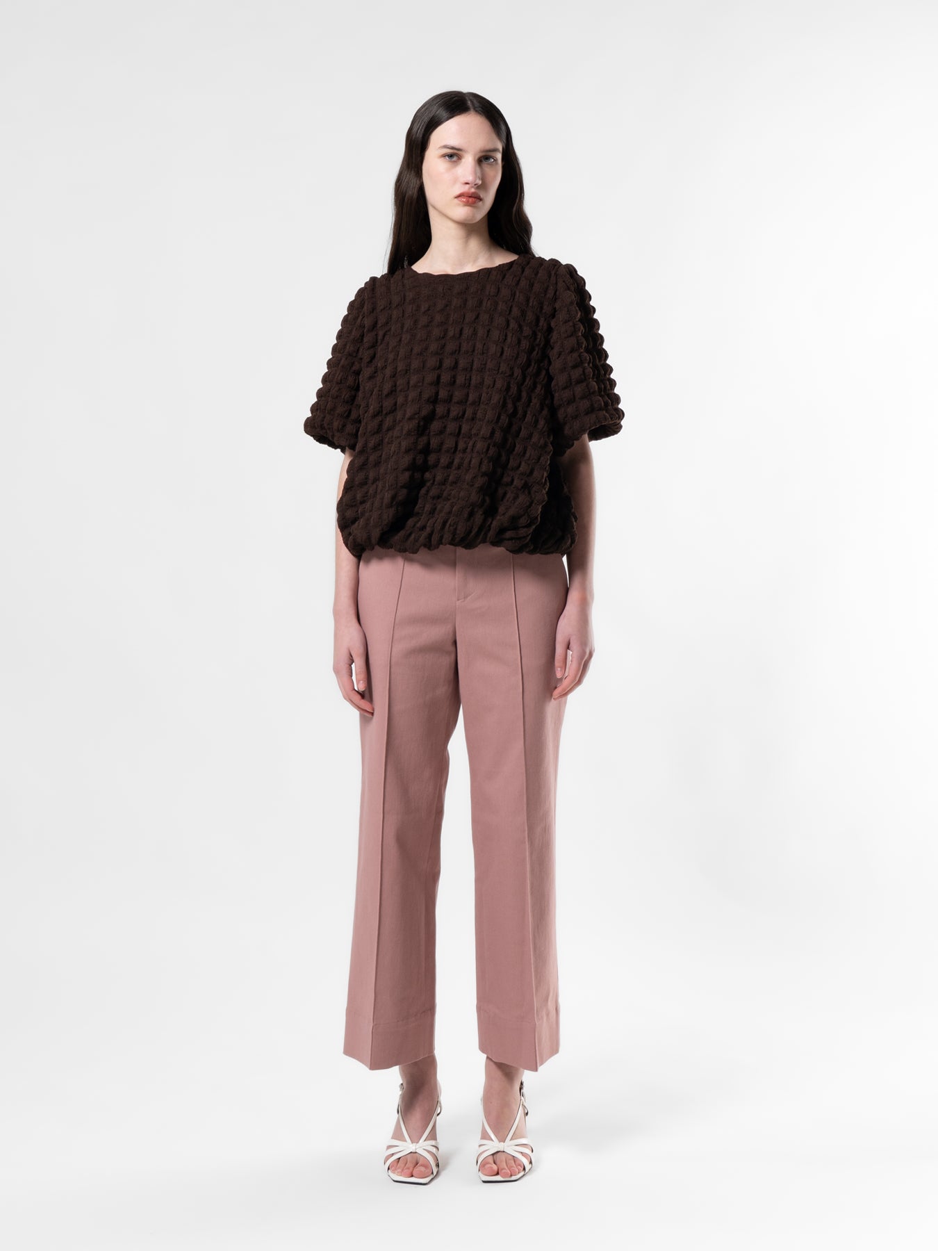 Brown Bubble Blouse