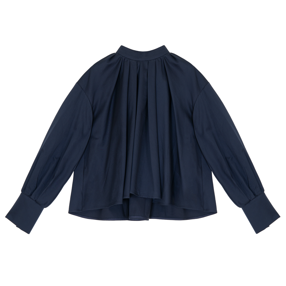 Navy High-Neck Blouse