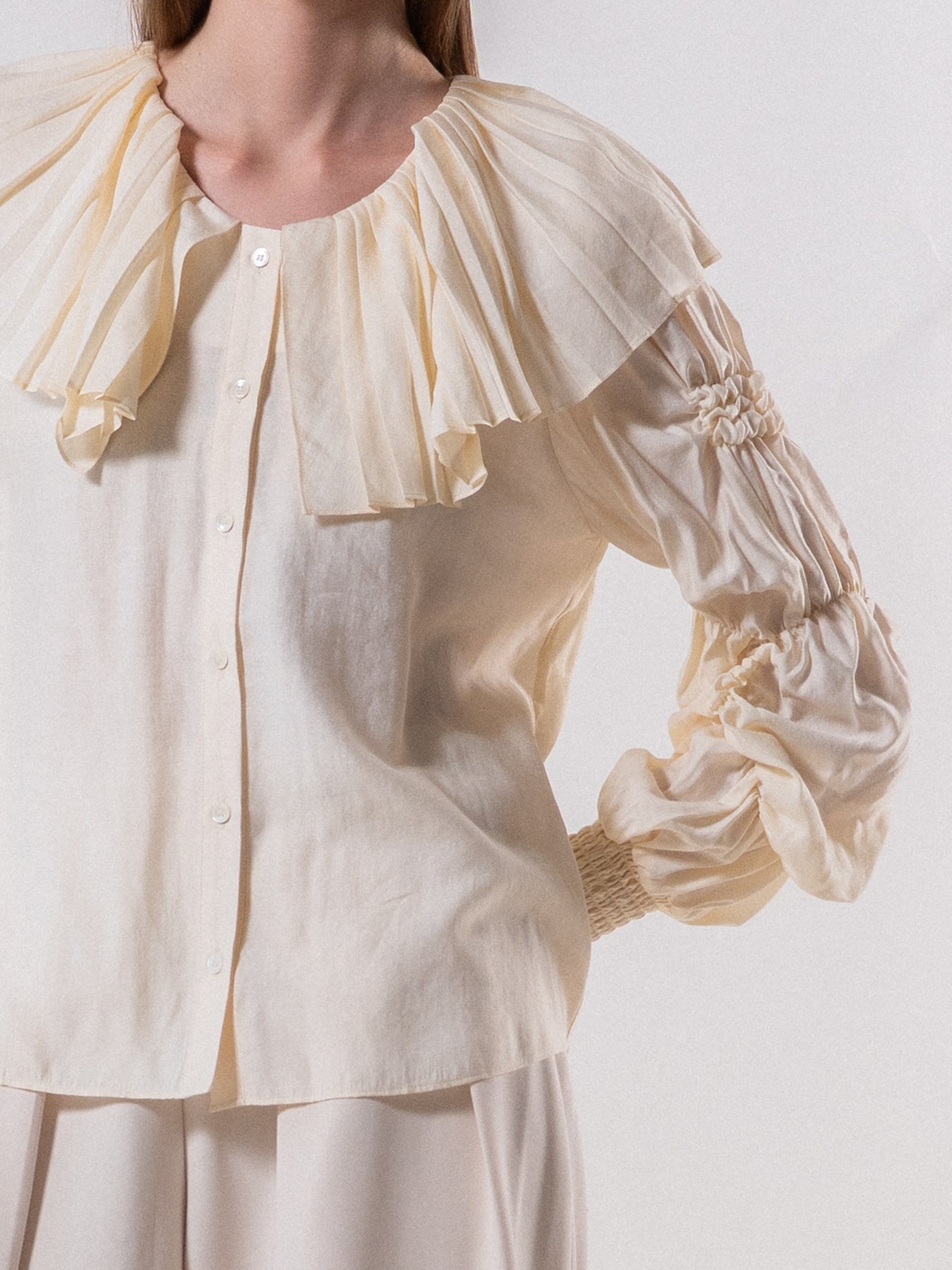 Butter Pleated Collar Blouse