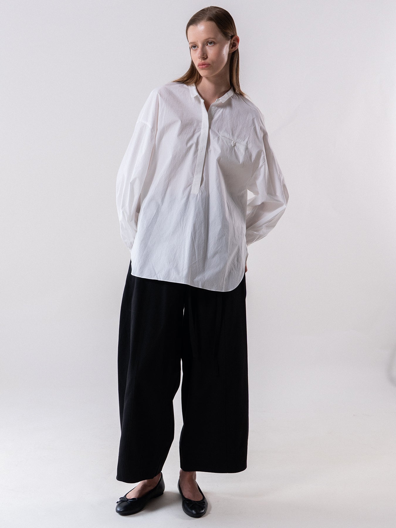 White Utility Cotton Blouse