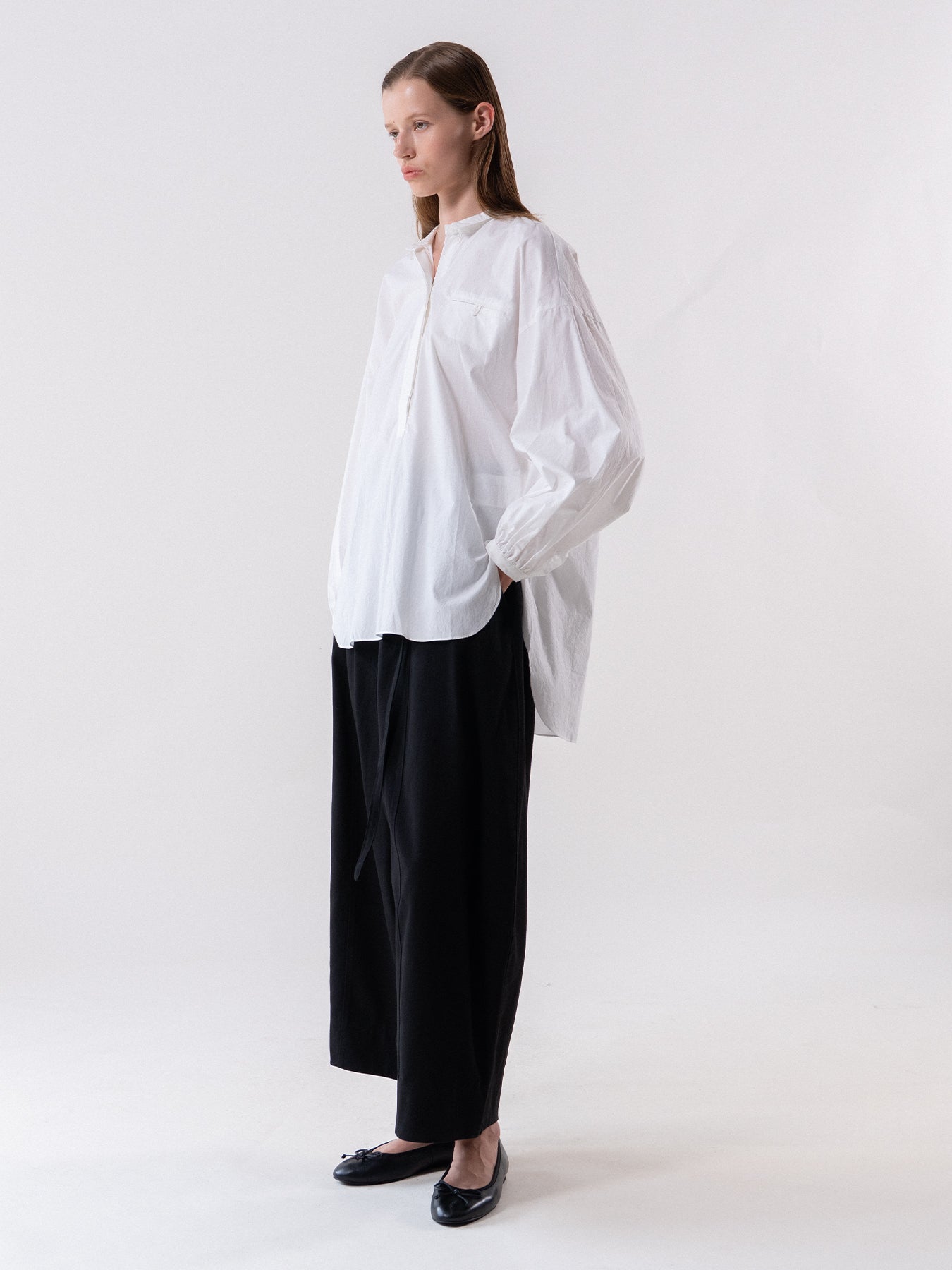 White Utility Cotton Blouse