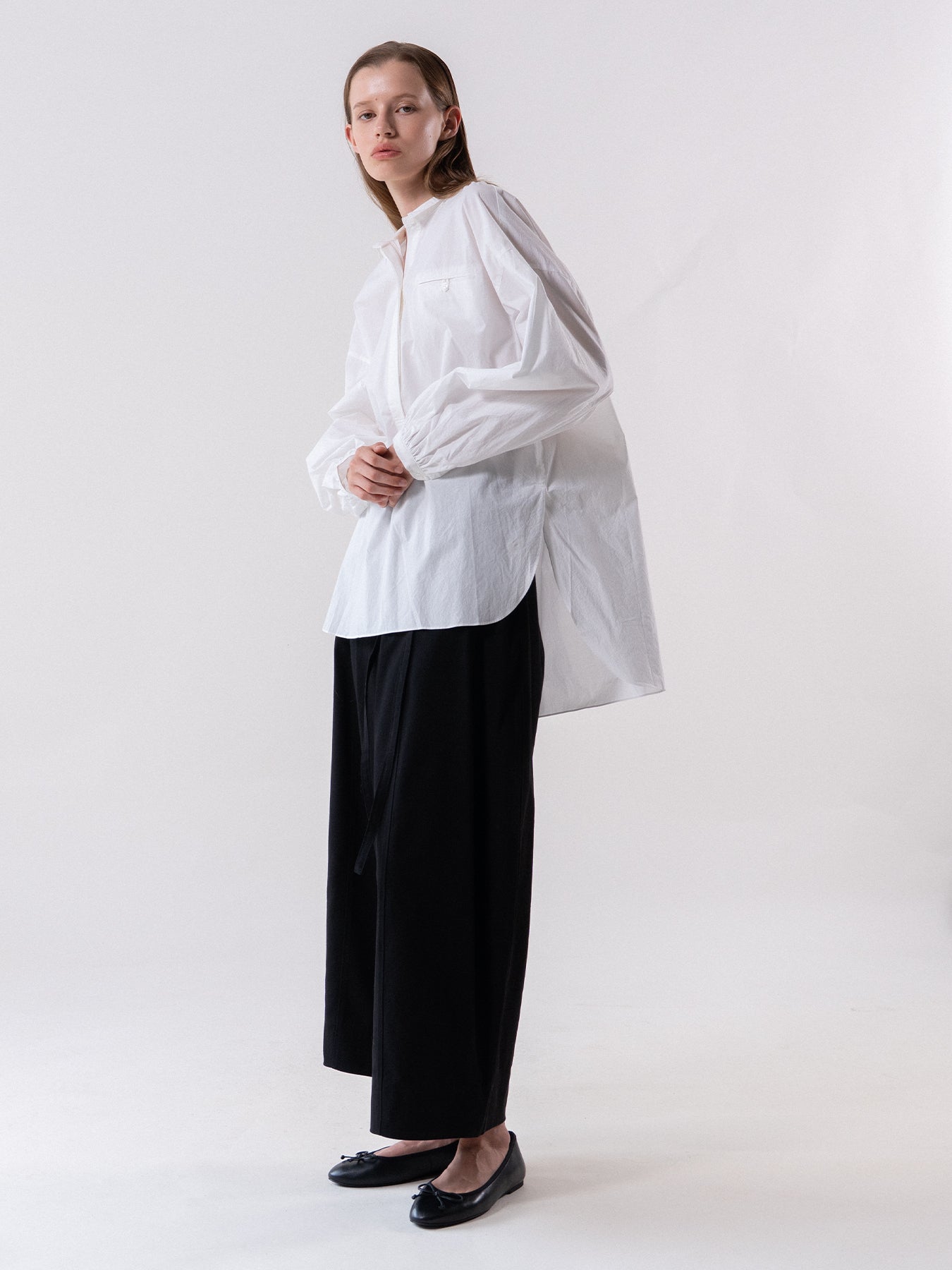White Utility Cotton Blouse
