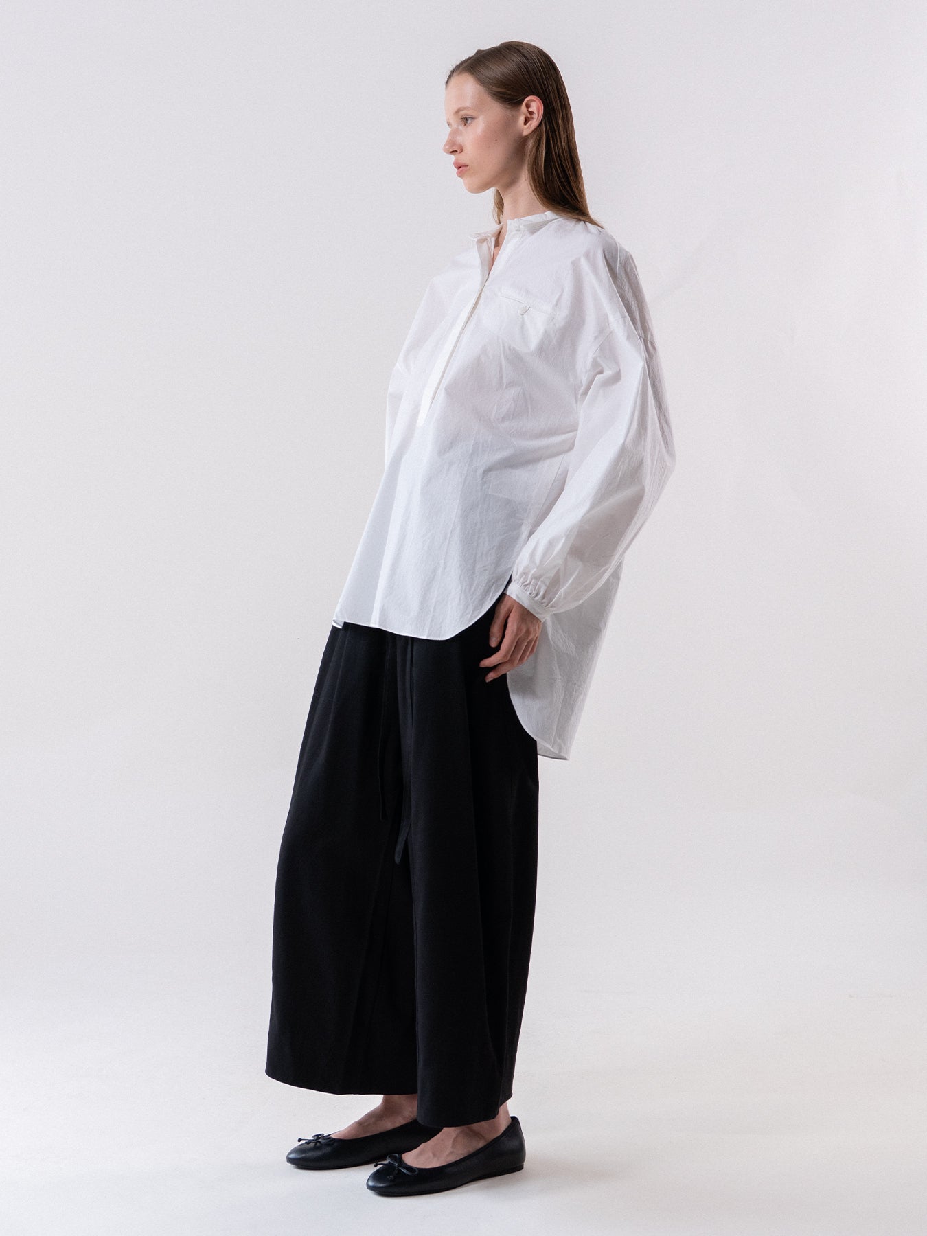 White Utility Cotton Blouse