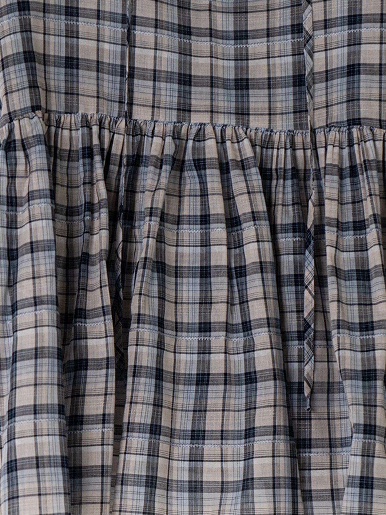 Blue Check Flow Blouse