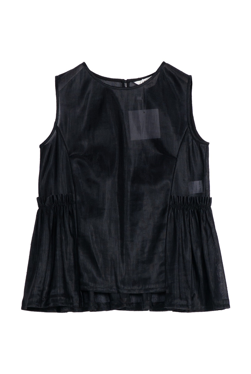 Black Sheer Flare Blouse