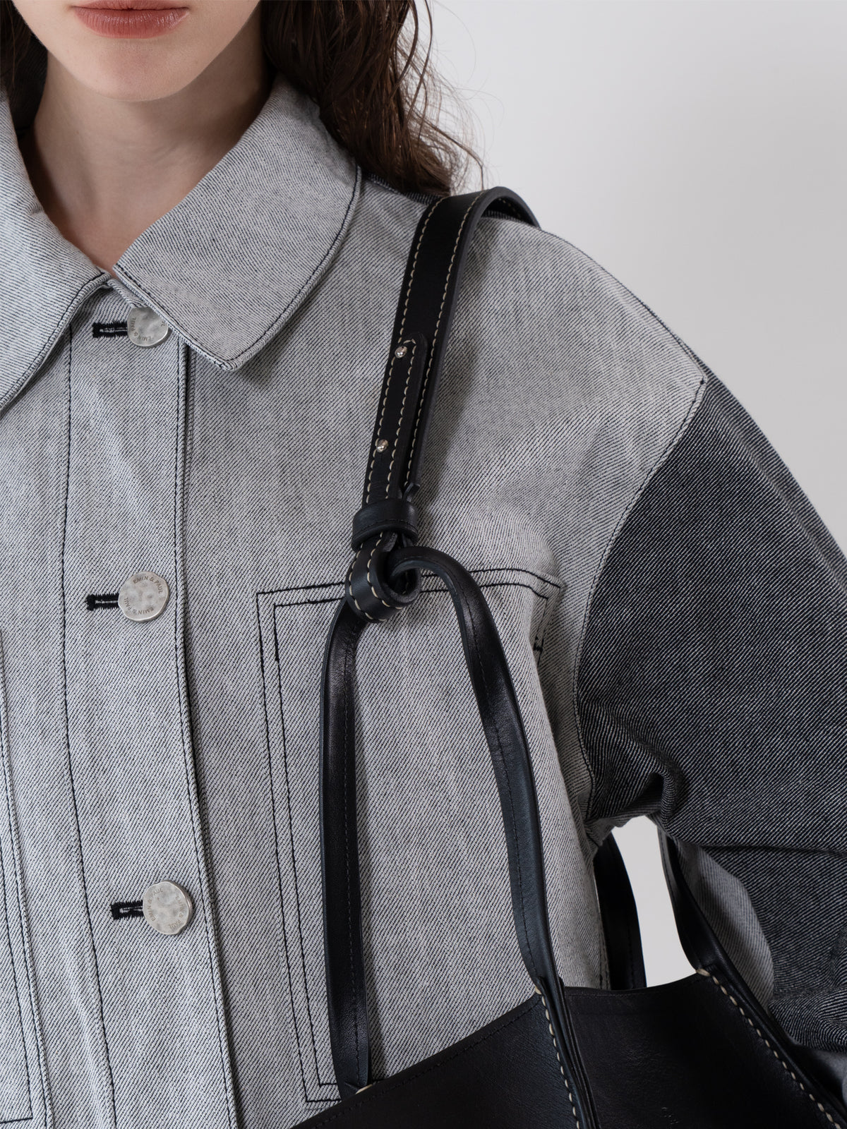 Black rhombus Leather Bag