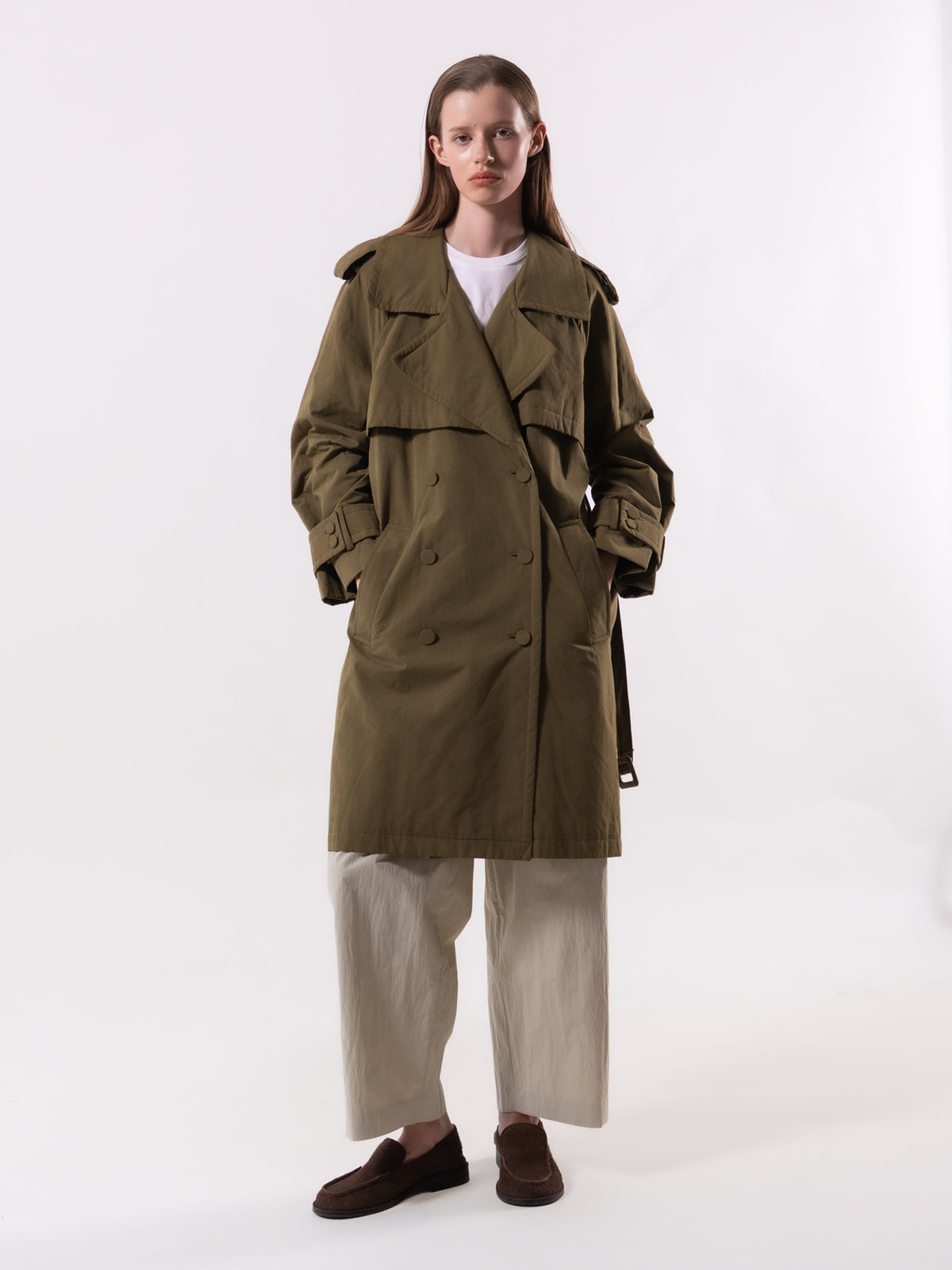 Khaki Padded Trench Coat