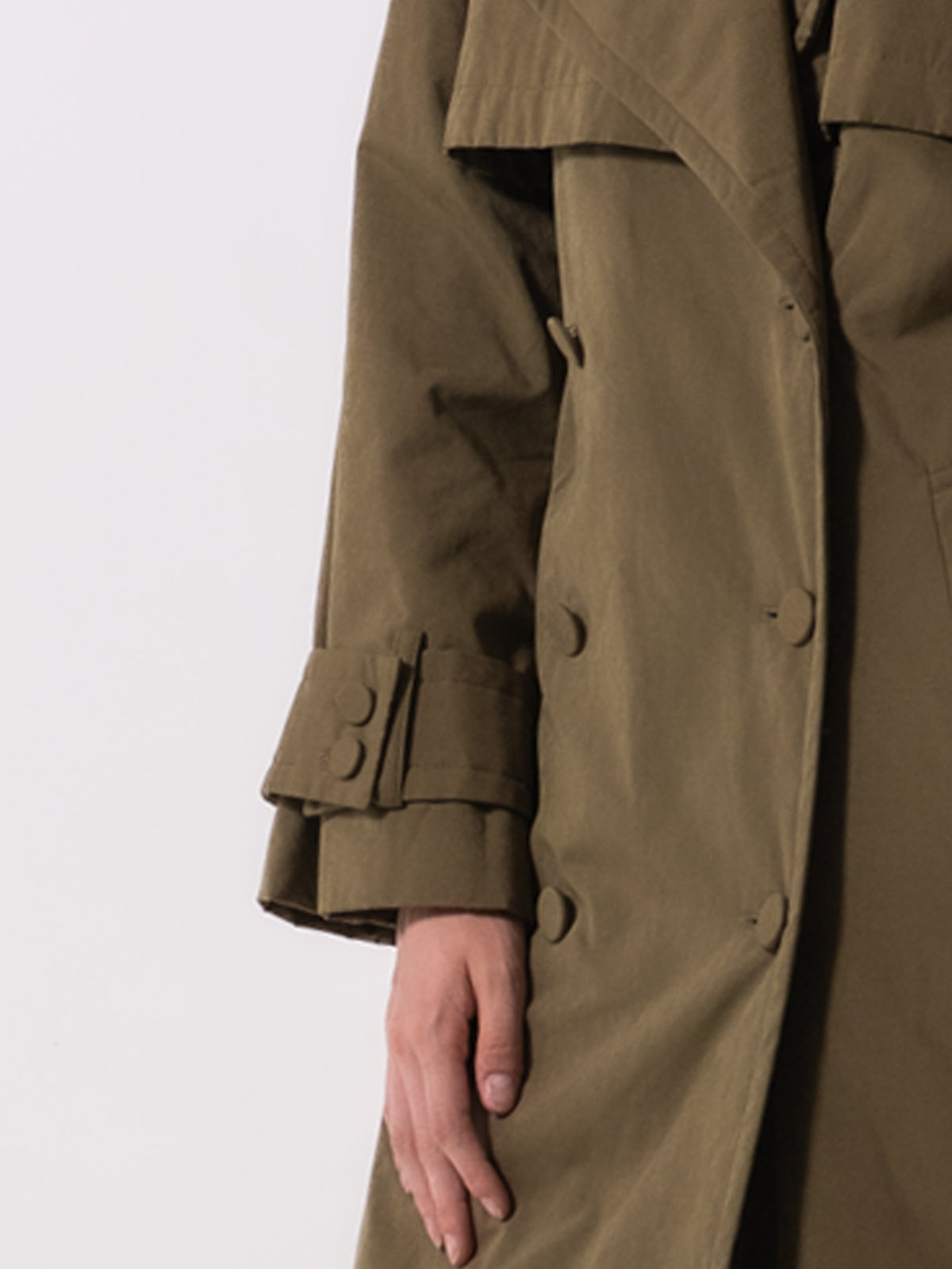 Khaki Padded Trench Coat