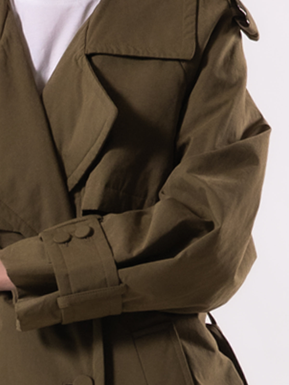 Khaki Padded Trench Coat