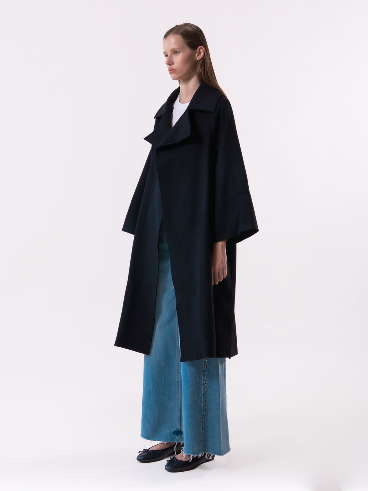 Black Oversized Collar Coat