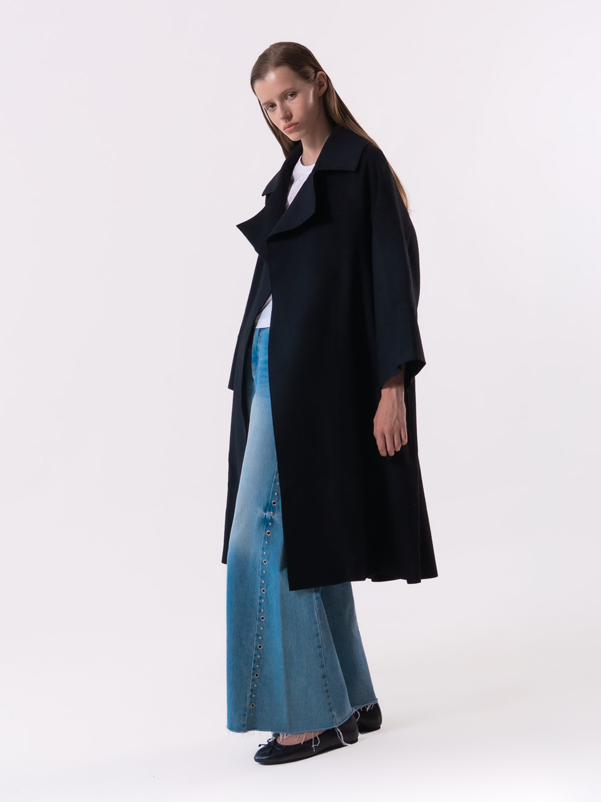 Black Oversized Collar Coat