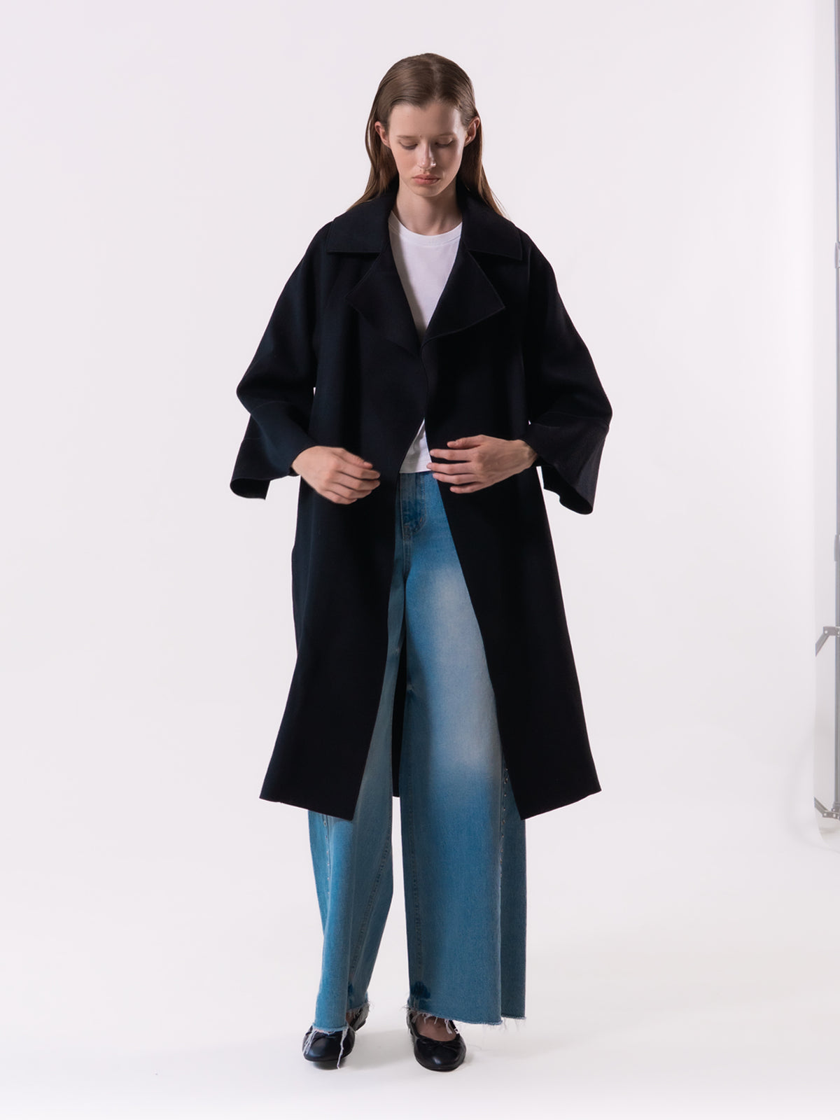 Black Oversized Collar Coat