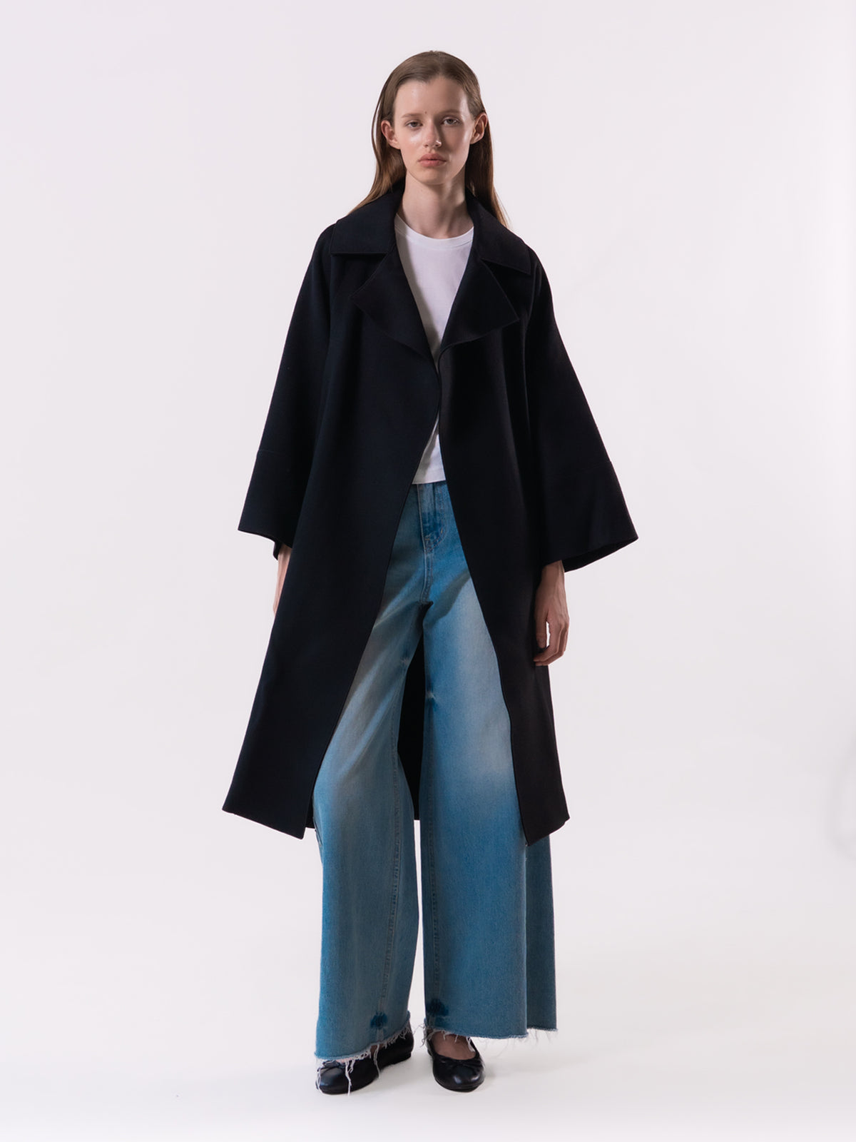 Black Oversized Collar Coat