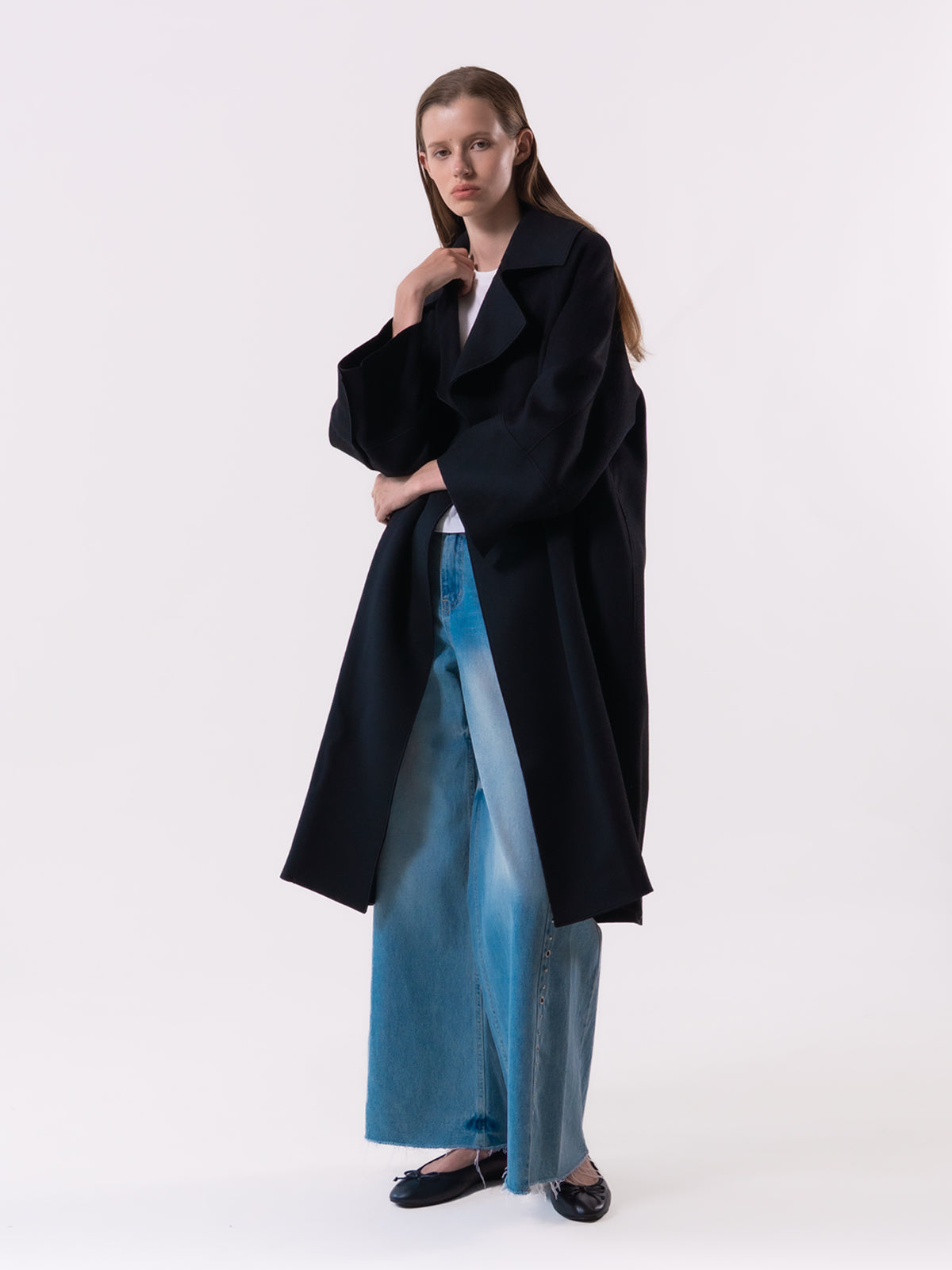 Black Oversized Collar Coat