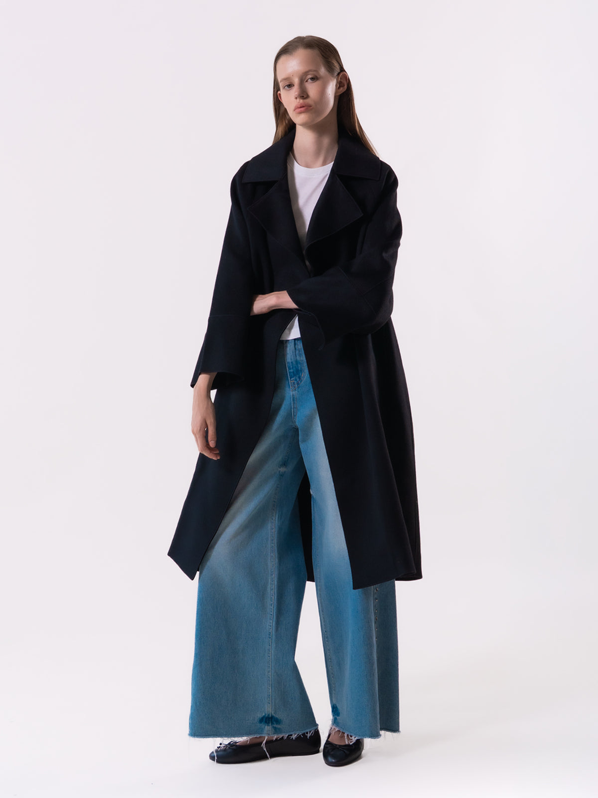 Black Oversized Collar Coat
