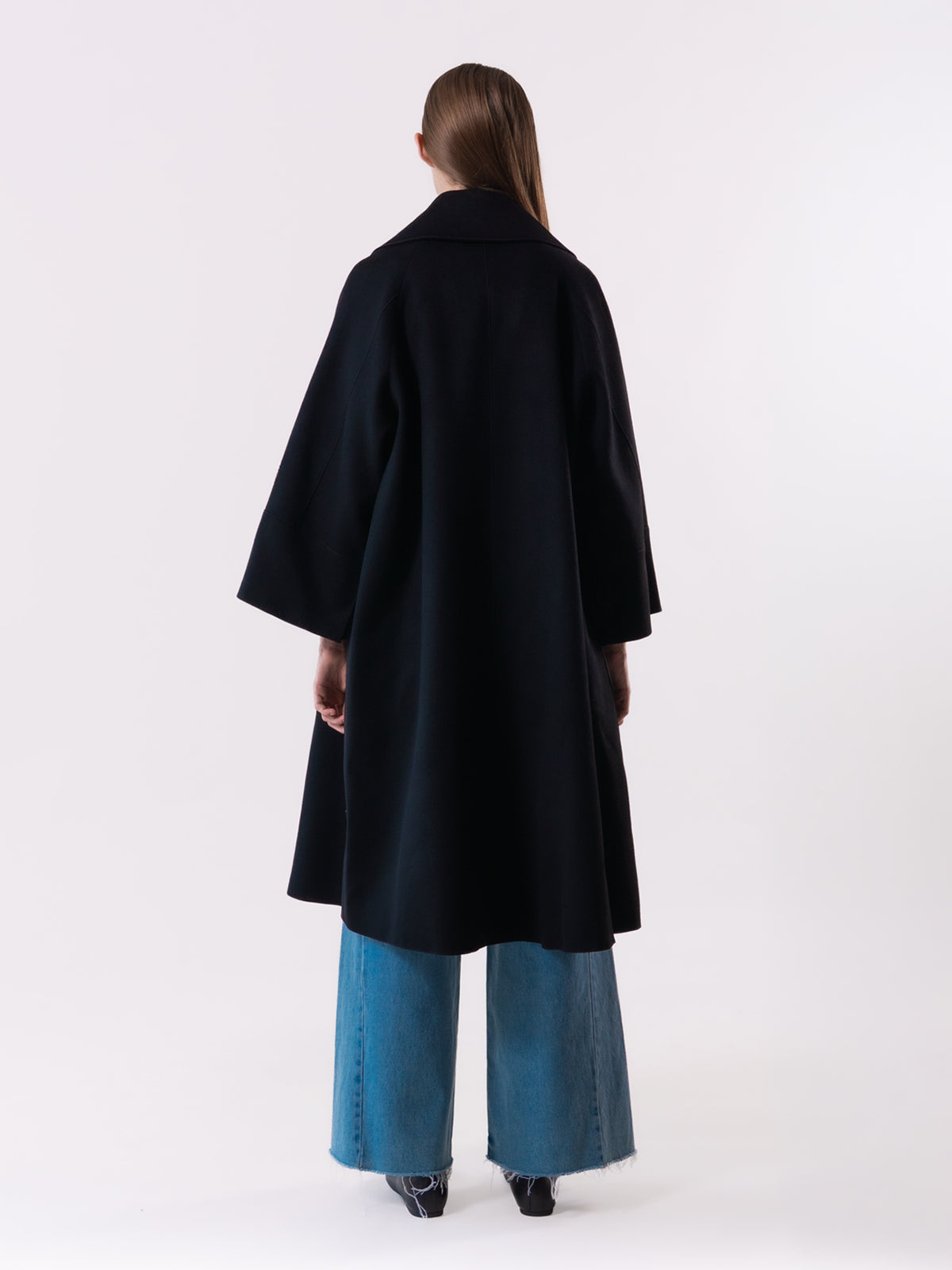 Black Oversized Collar Coat