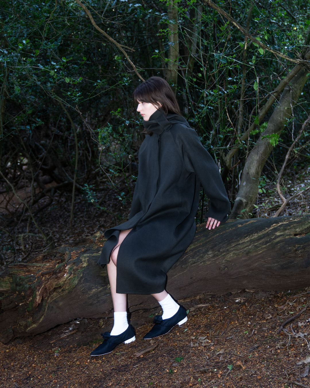 Grey Longline Scarf Detailed Coat