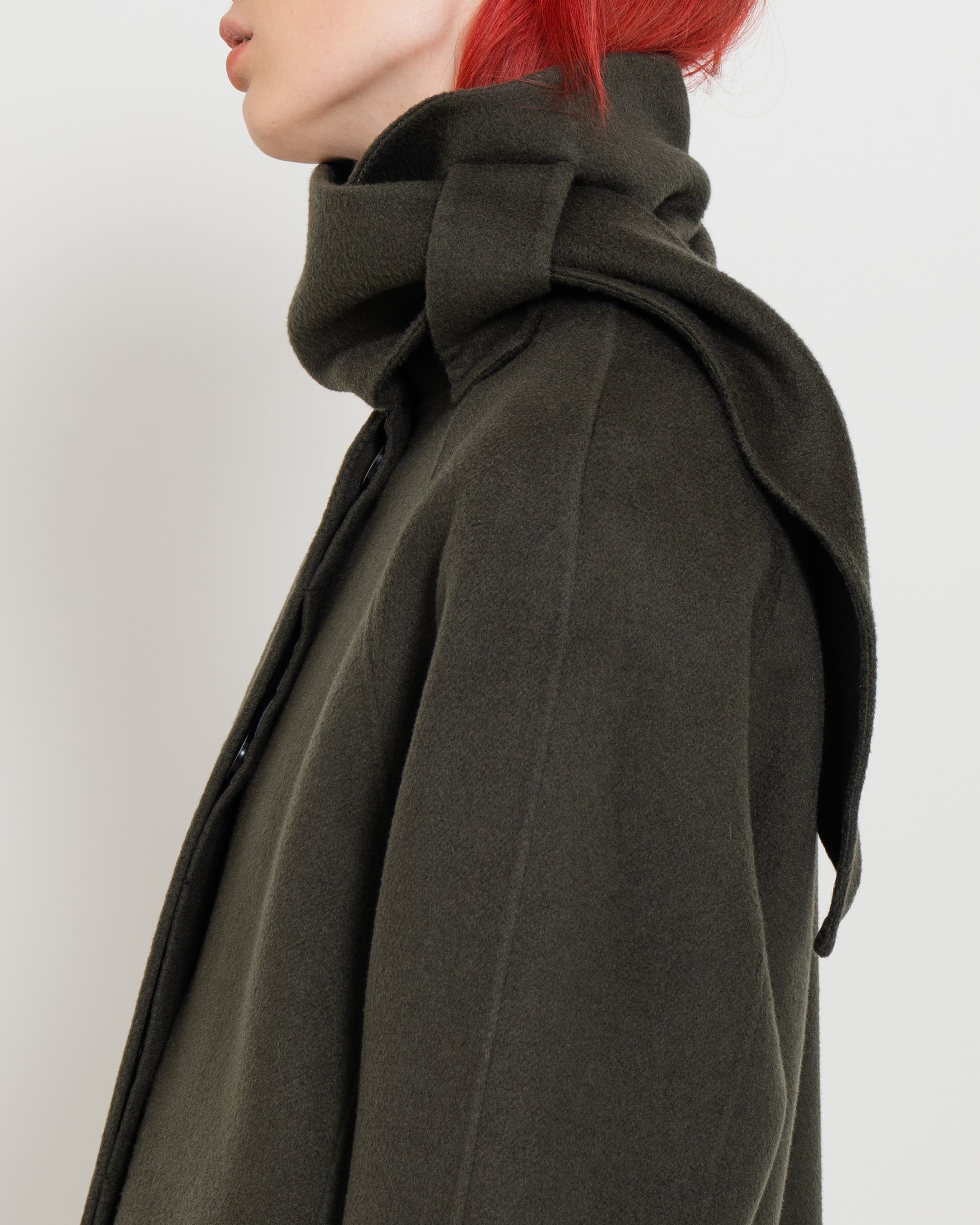 Grey Longline Scarf Detailed Coat
