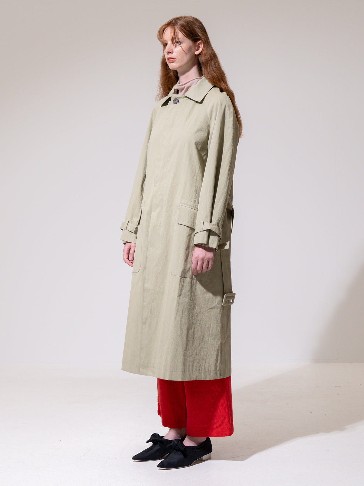 Olive Belted Trench Coat