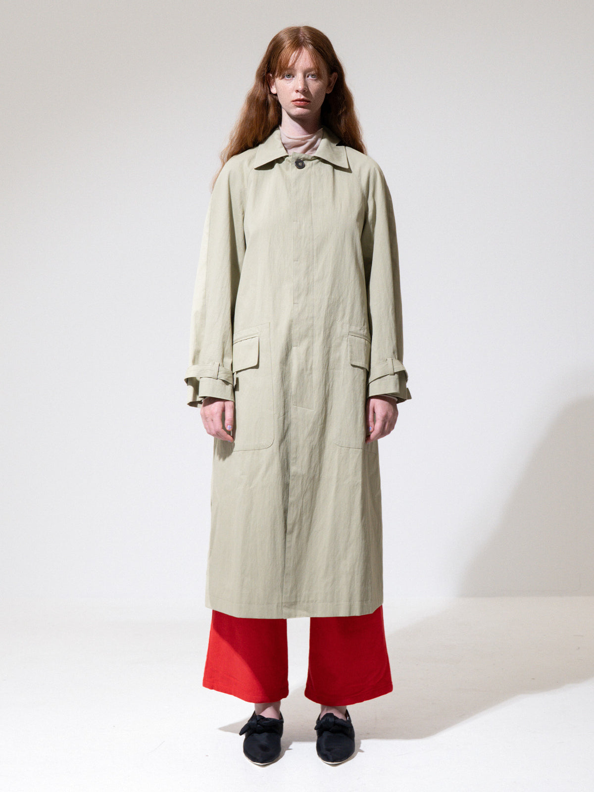 Olive Belted Trench Coat