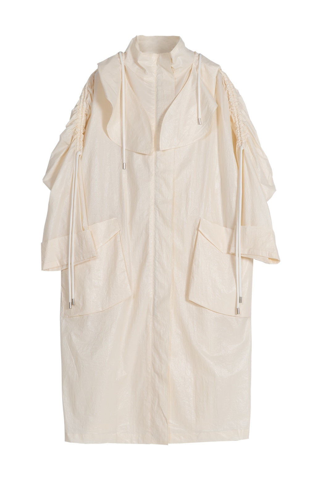 Drawstring Color Cream Cream Drawstring Flow Coat – EMIN + PAUL