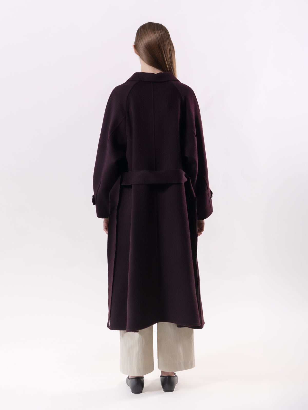 Burgundy Classic Raglan Wool Coat