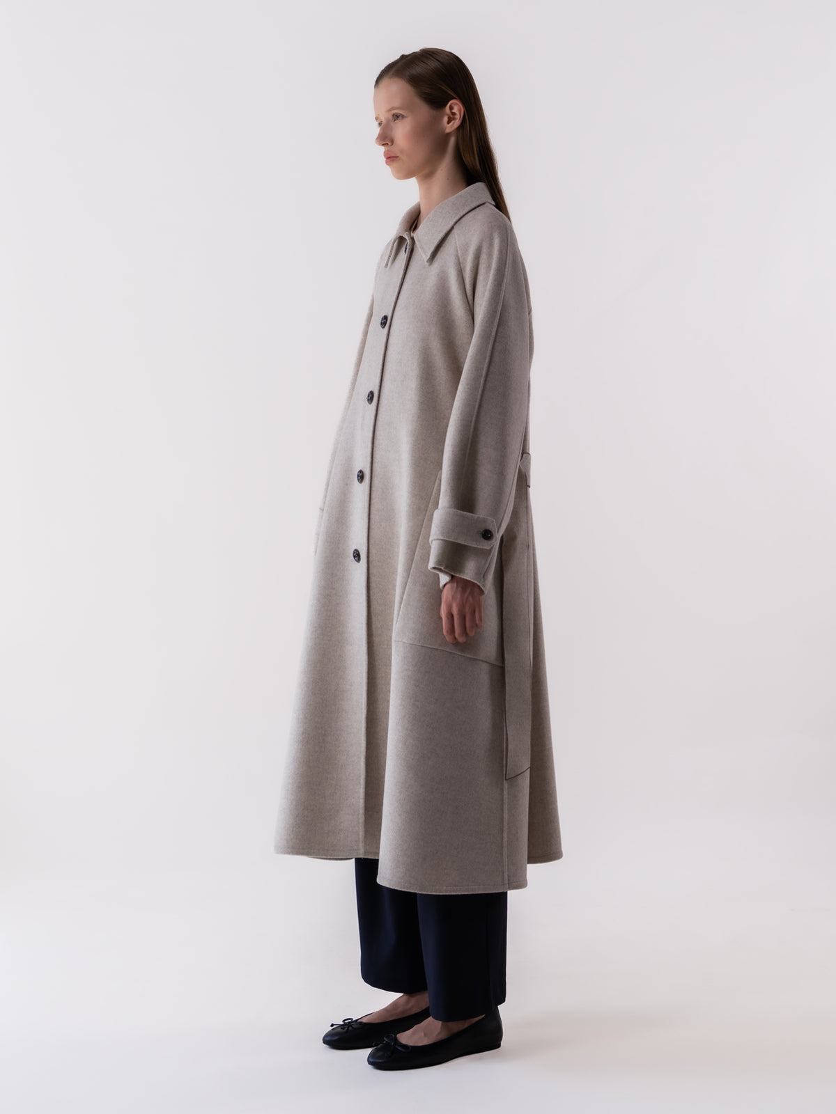 Oatmeal Classic Raglan Wool Coat