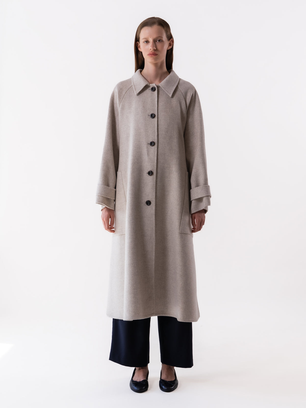 Oatmeal Classic Raglan Wool Coat