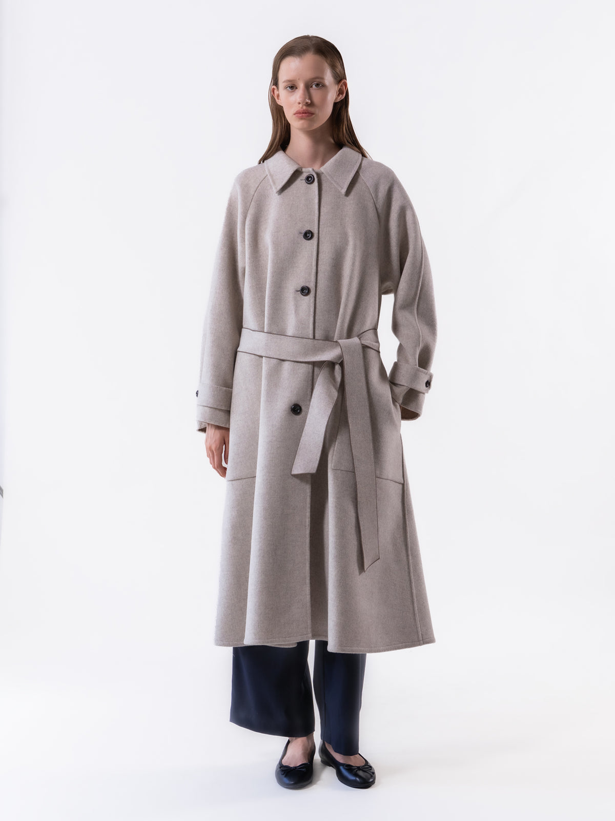 Oatmeal Classic Raglan Wool Coat