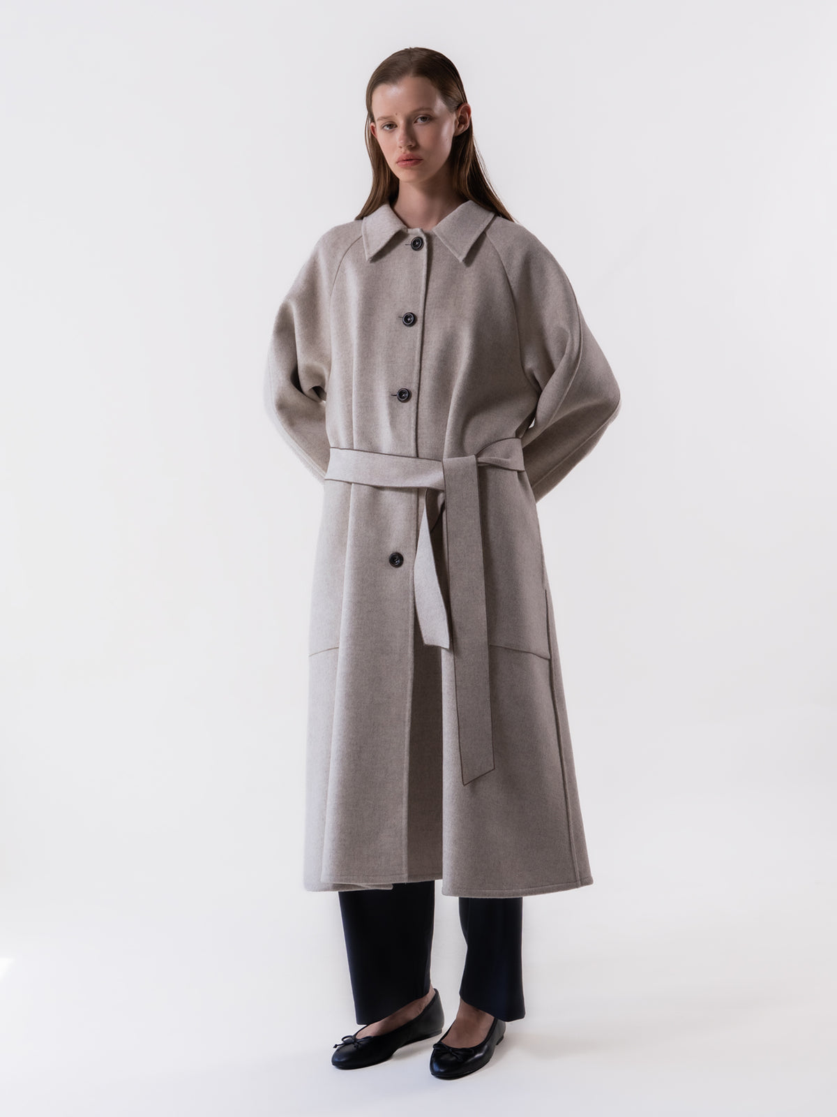 Oatmeal Classic Raglan Wool Coat