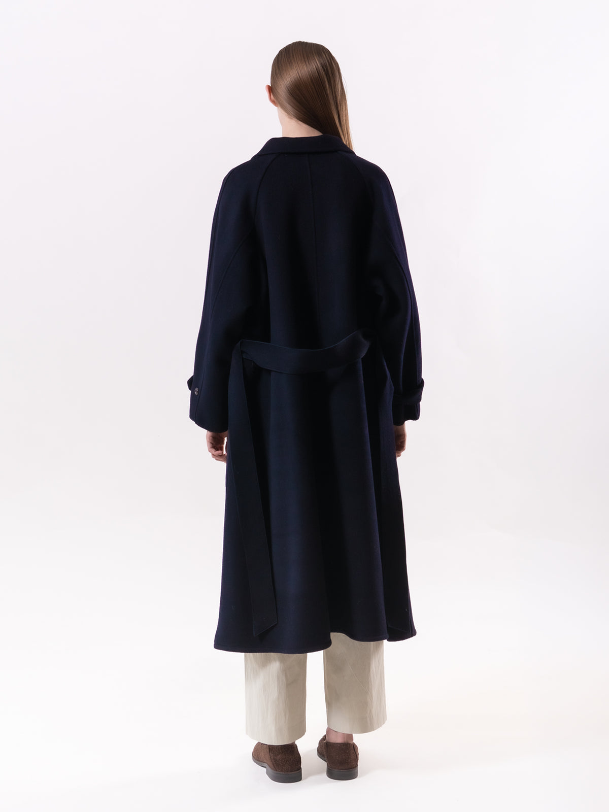 Navy Classic Raglan Wool Coat