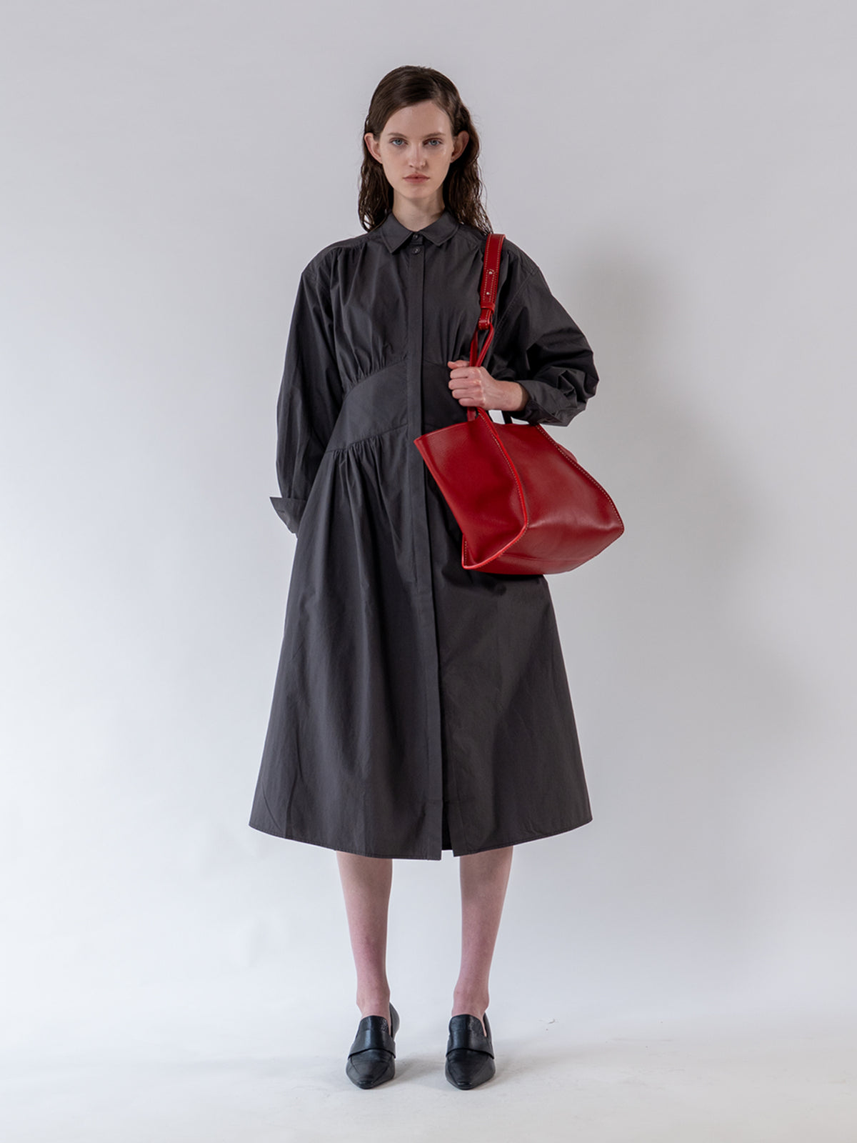 Red rhombus Leather Bag