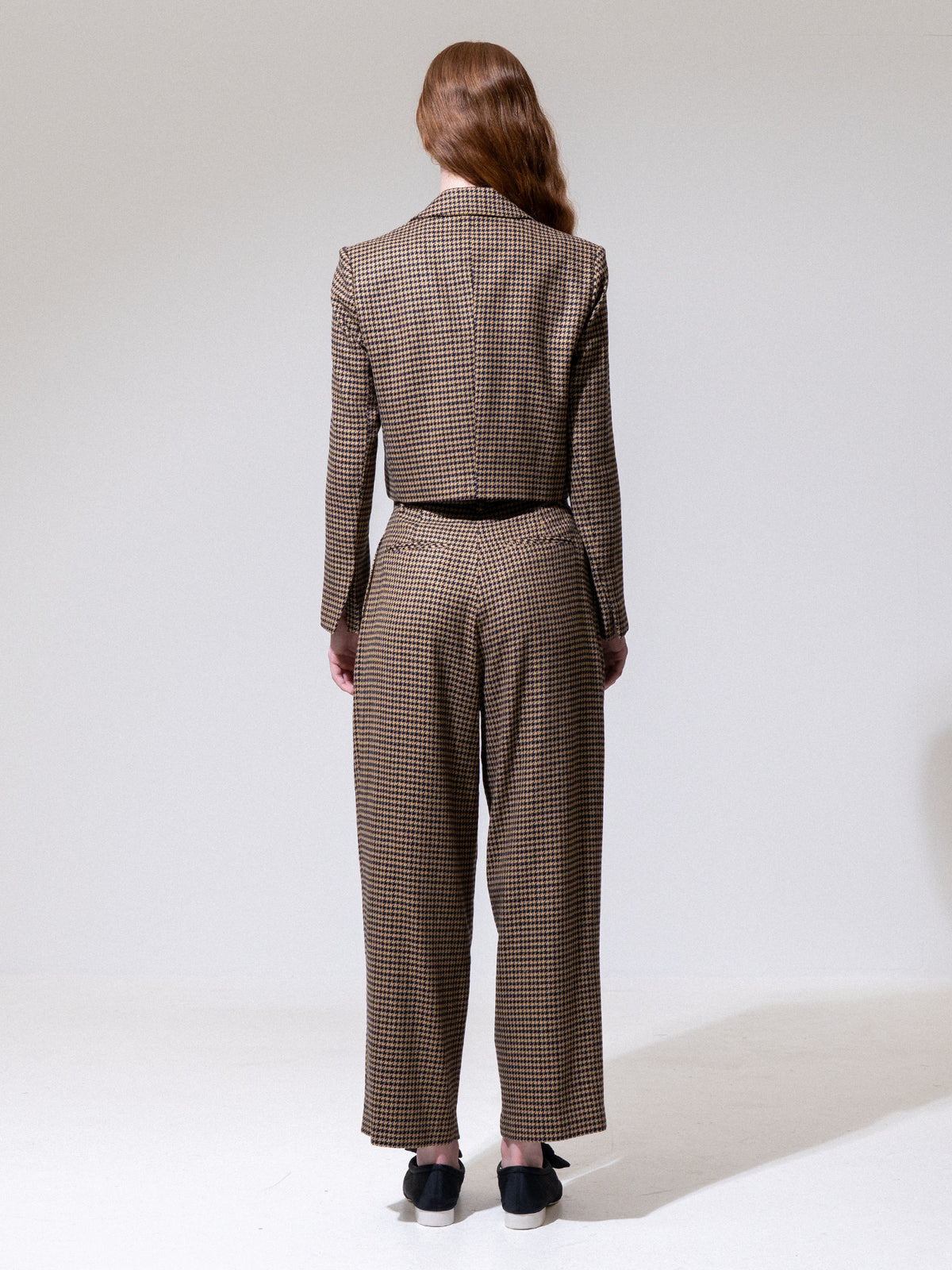 Houndstooth Cropped Blazer