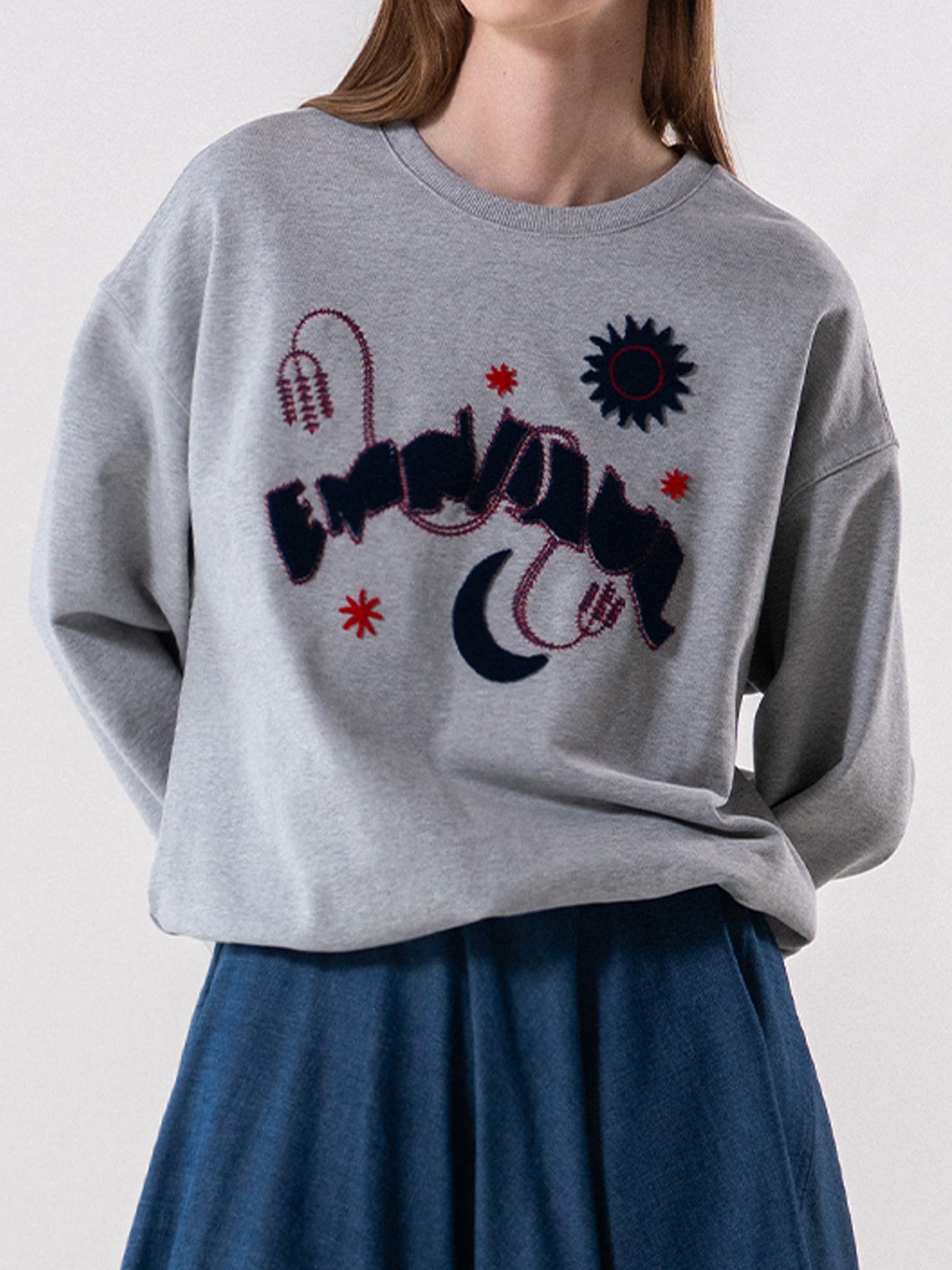 Grey Graphic Emblem Sweatshirt