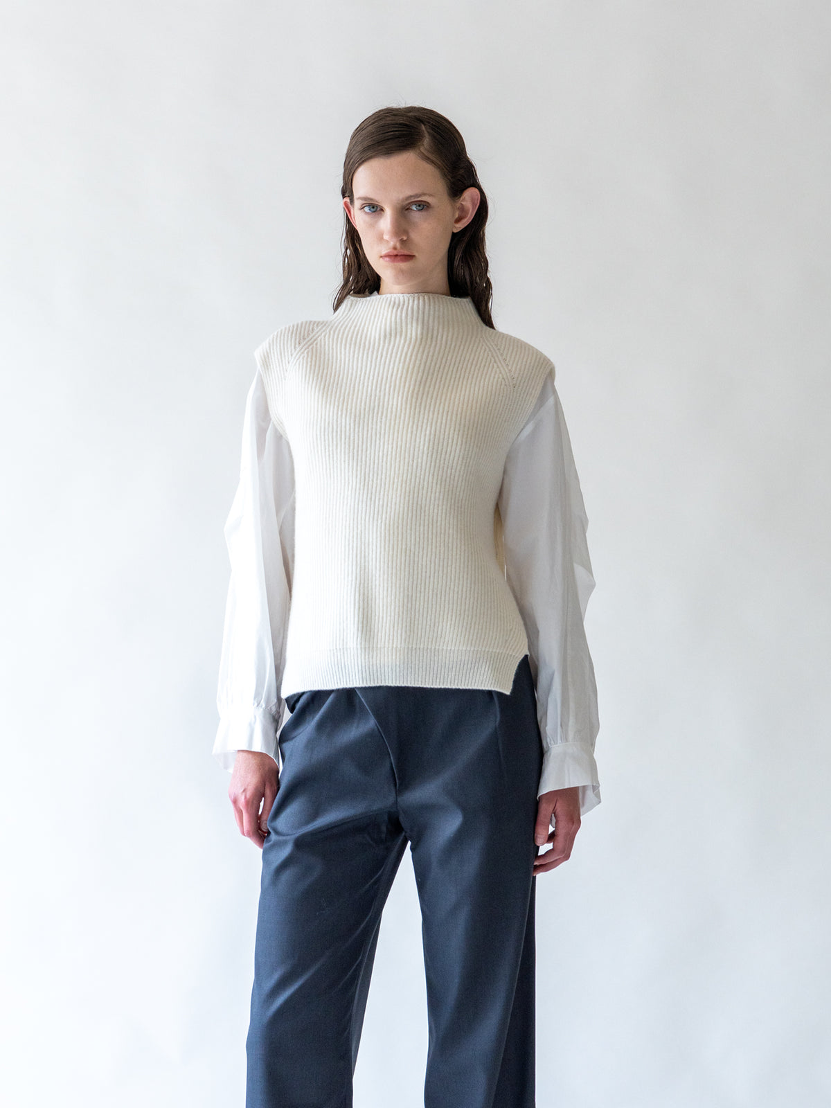 Cream Merino Wool Vest