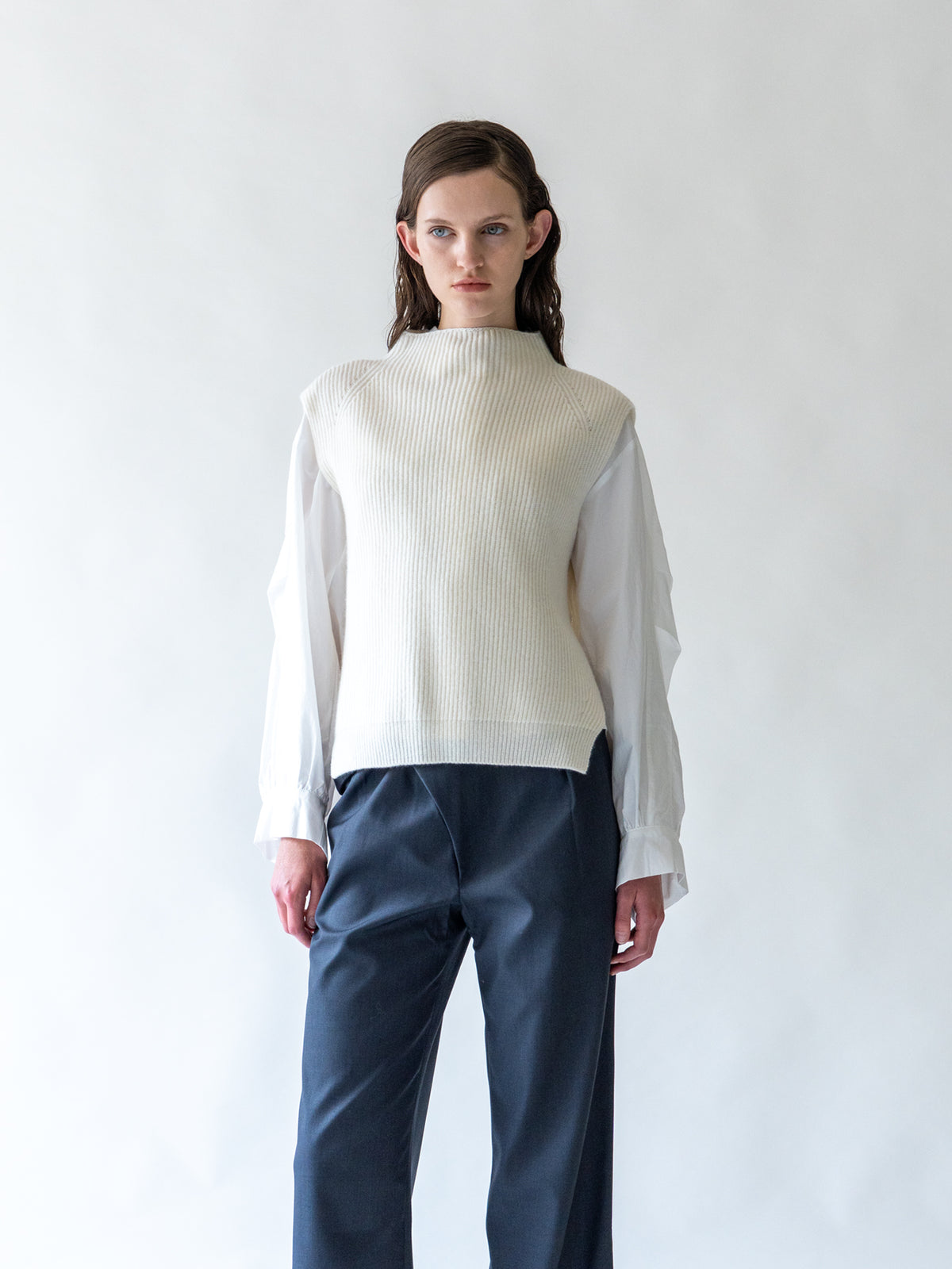 Cream Merino Wool Vest