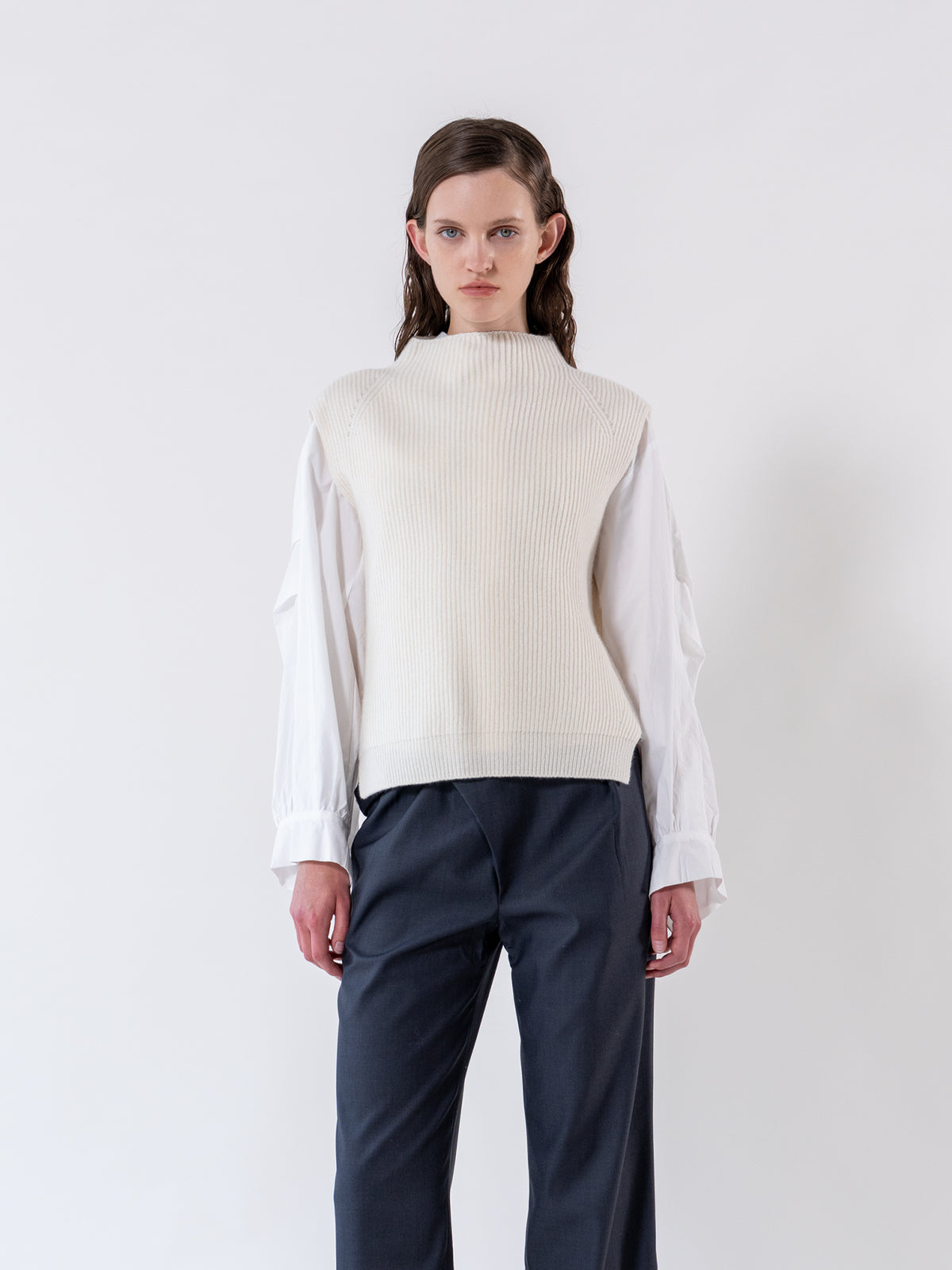 Cream Merino Wool Vest