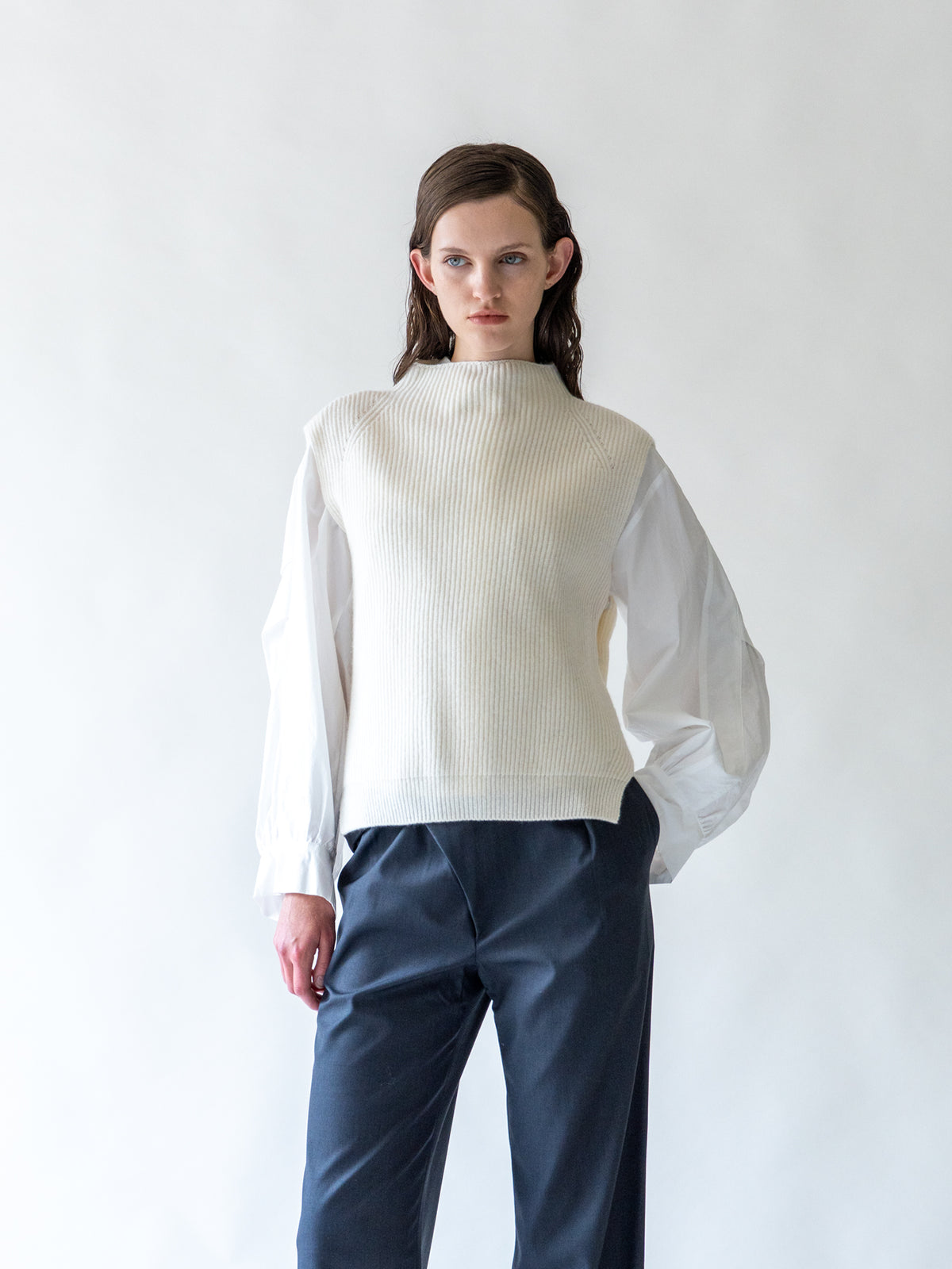 Cream Merino Wool Vest