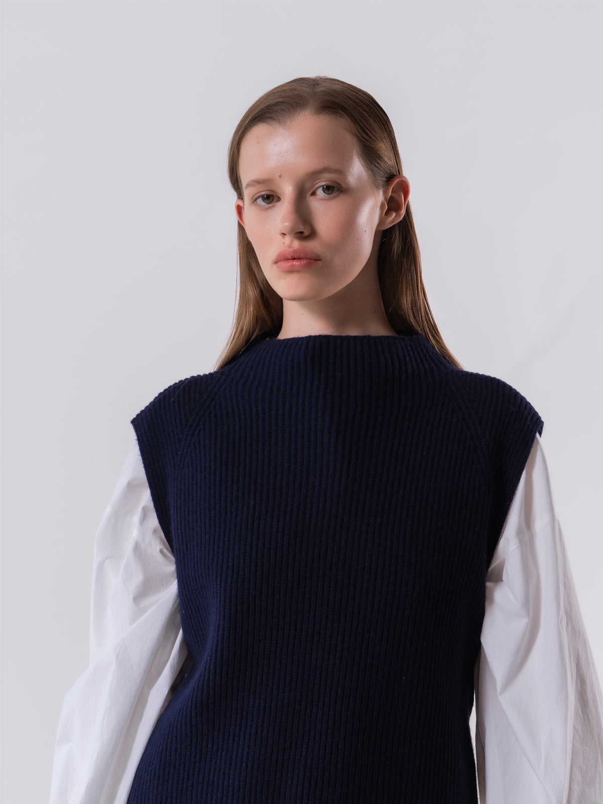 Navy Merino Wool Vest