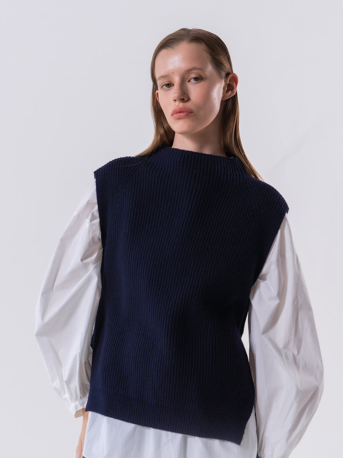 Navy Merino Wool Vest