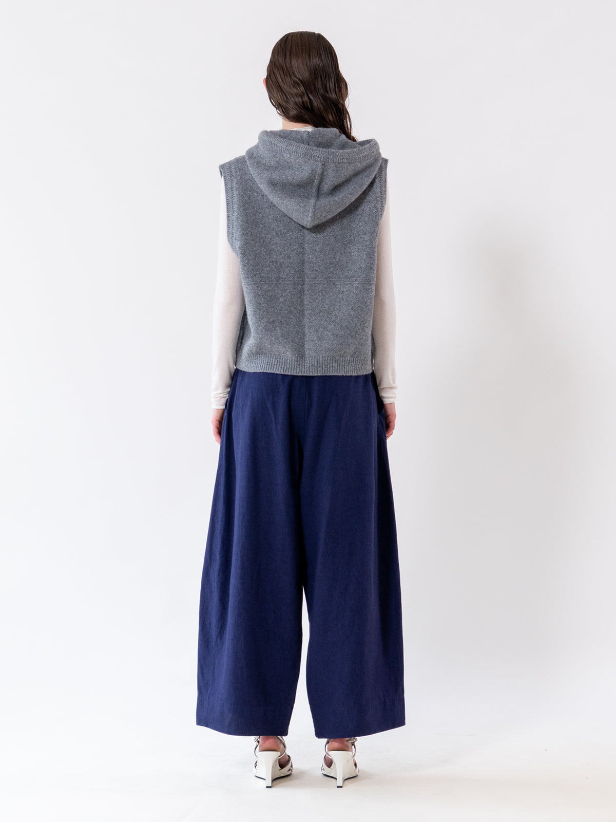 Charcoal Hooded Zip-Up Vest