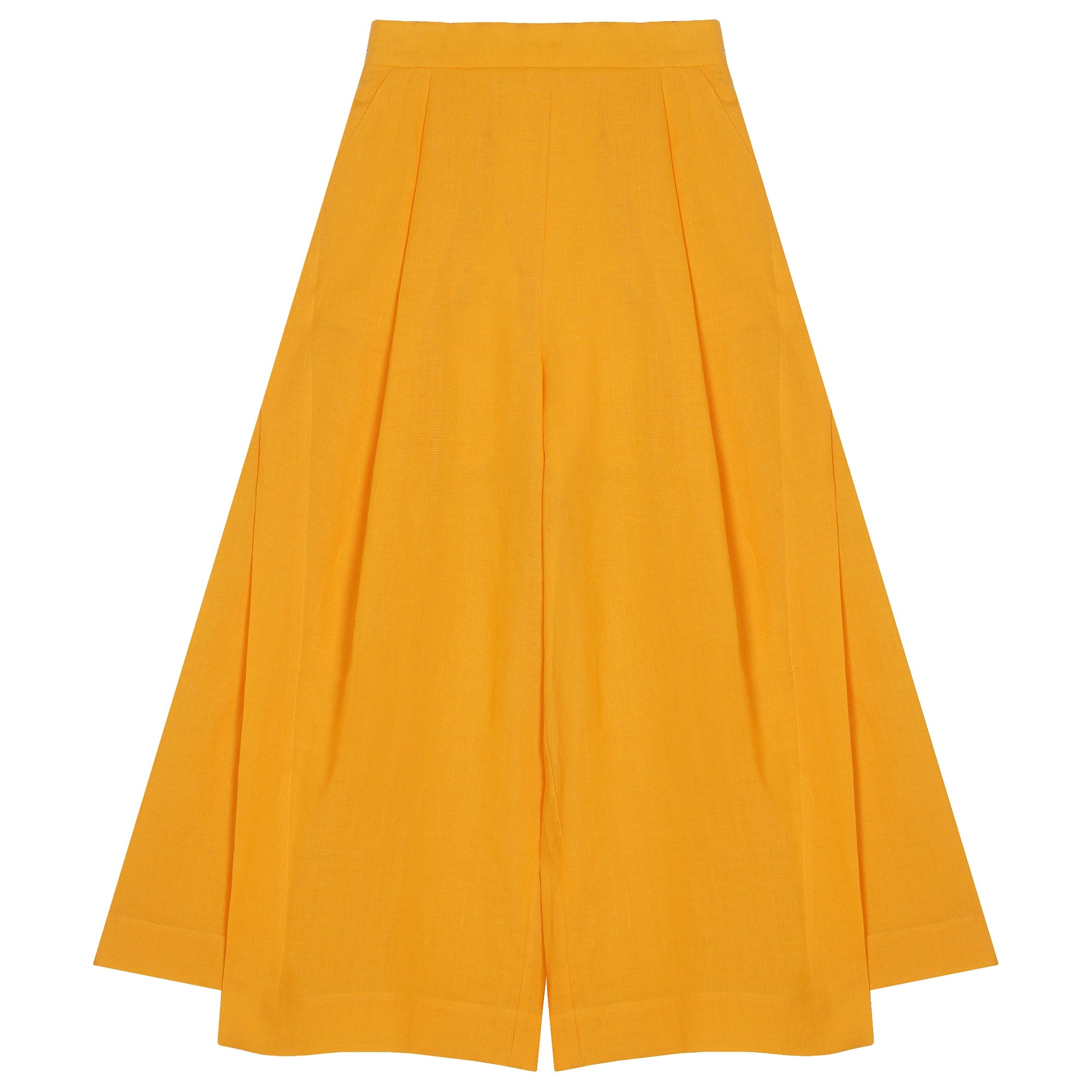 Yellow Slouchy Cropped Trousers