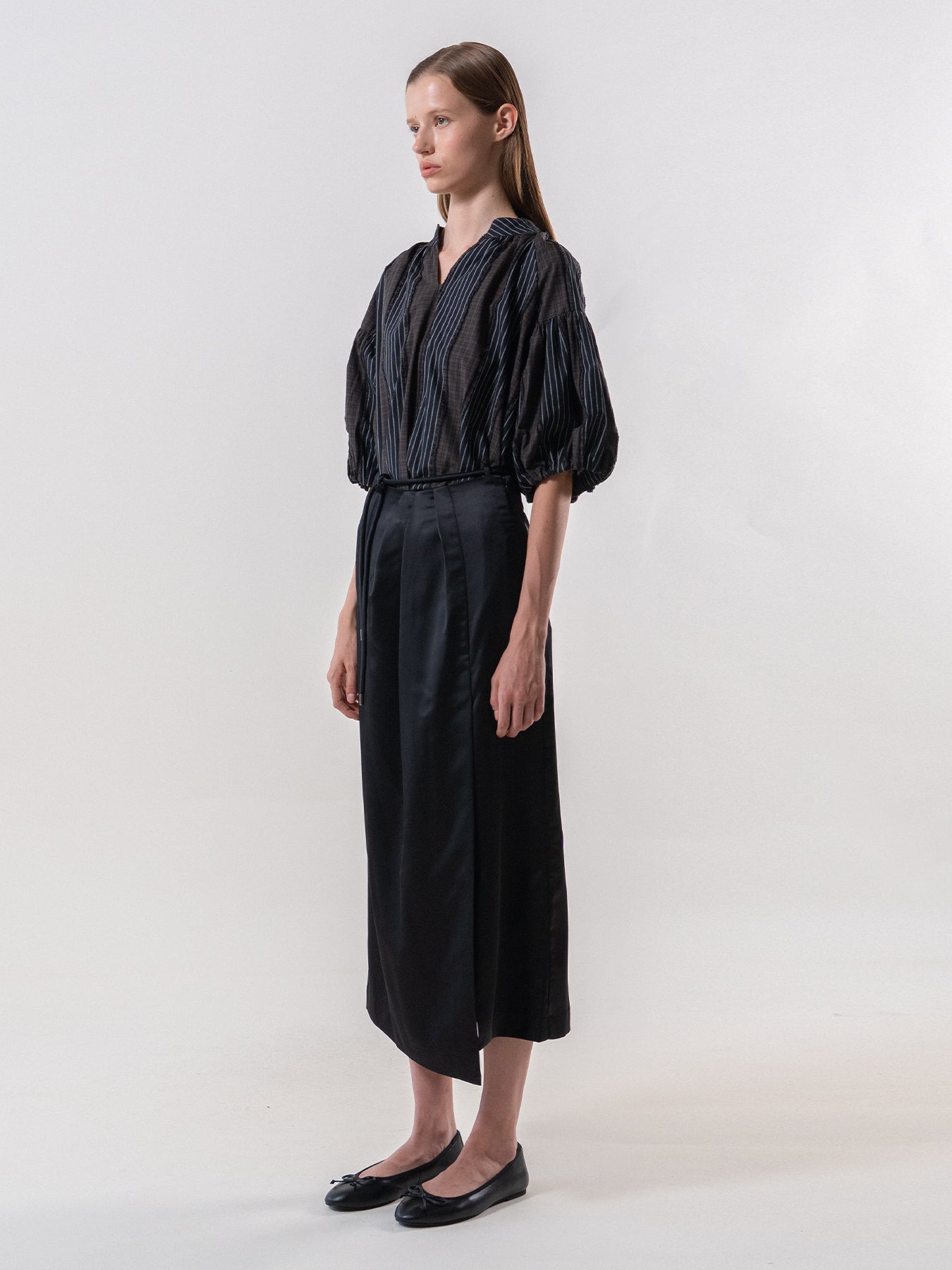 Black Wrap Around Silky Skirt