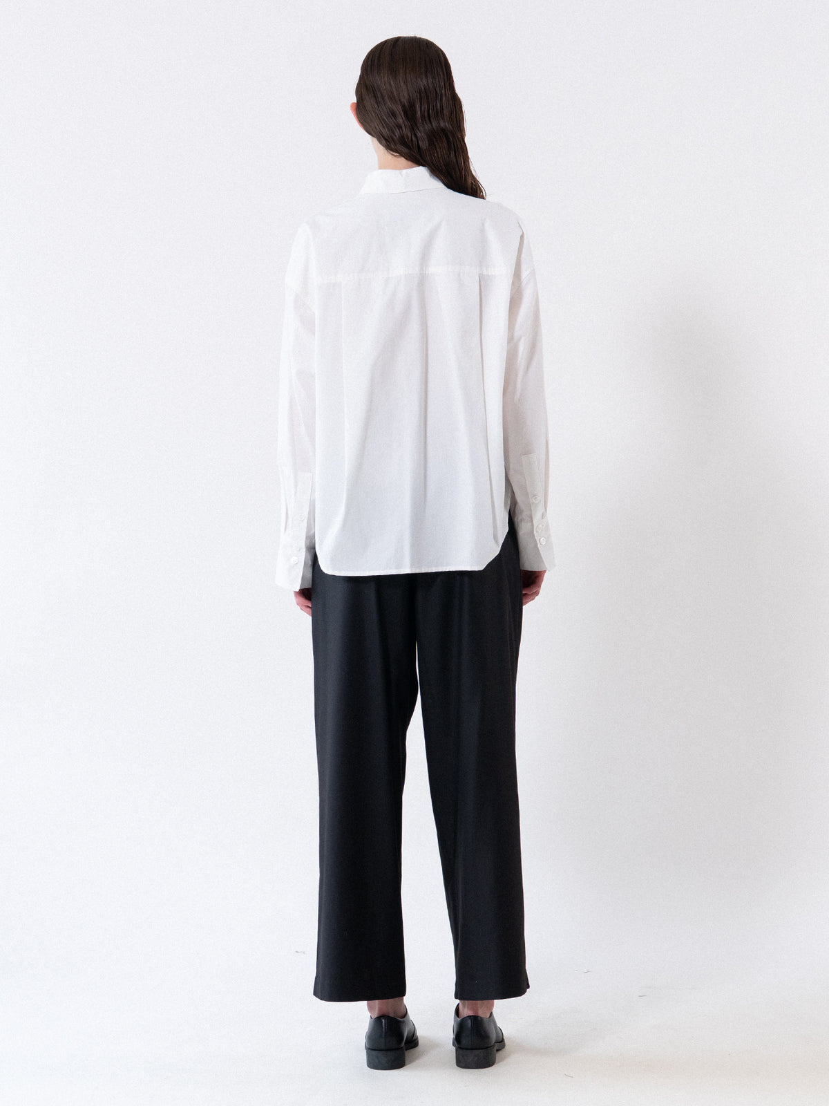 White Pleated Volume Shirt