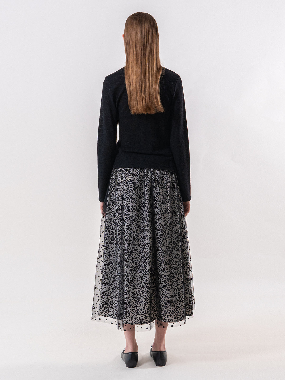 Black Asymmetric Draped Long Sleeve Tee